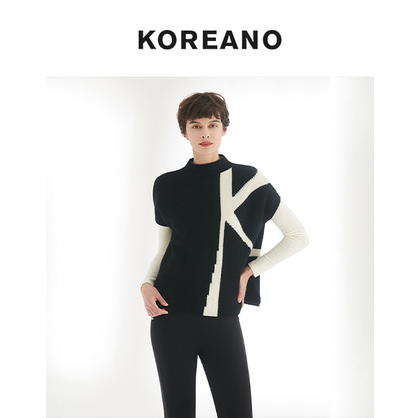 柯利亚诺冬季专柜同款黑白色休闲撞色毛衫  HR9894G ￥5280