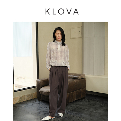 柯罗芭春秋双腰抽绳阔腿裤