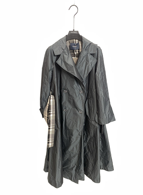 柯利亚诺春秋专柜同款深绿色格纹拼接风衣  FW7908 ￥5880