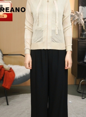 柯利亚诺春秋专柜同款米色连帽休闲毛衫  ZK4599G ￥2880