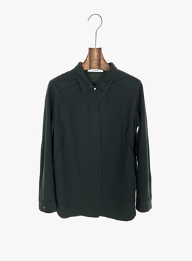 柯罗芭春秋专柜同款深绿色立体捏褶长袖衬衫  CY0023吊牌价4590