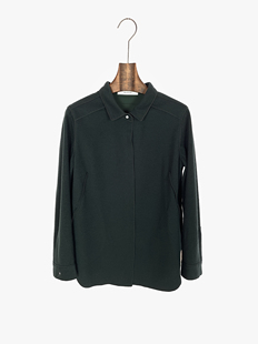 柯罗芭春秋专柜同款深绿色立体捏褶长袖衬衫  CY0023吊牌价4590