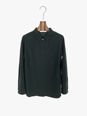 柯罗芭春秋专柜同款深绿色立体捏褶长袖衬衫  CY0023吊牌价4590