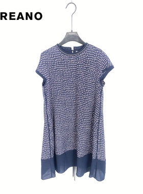 柯利亚诺夏季专柜同款粉蓝花A型拼接连衣裙  LW5101 ￥3880