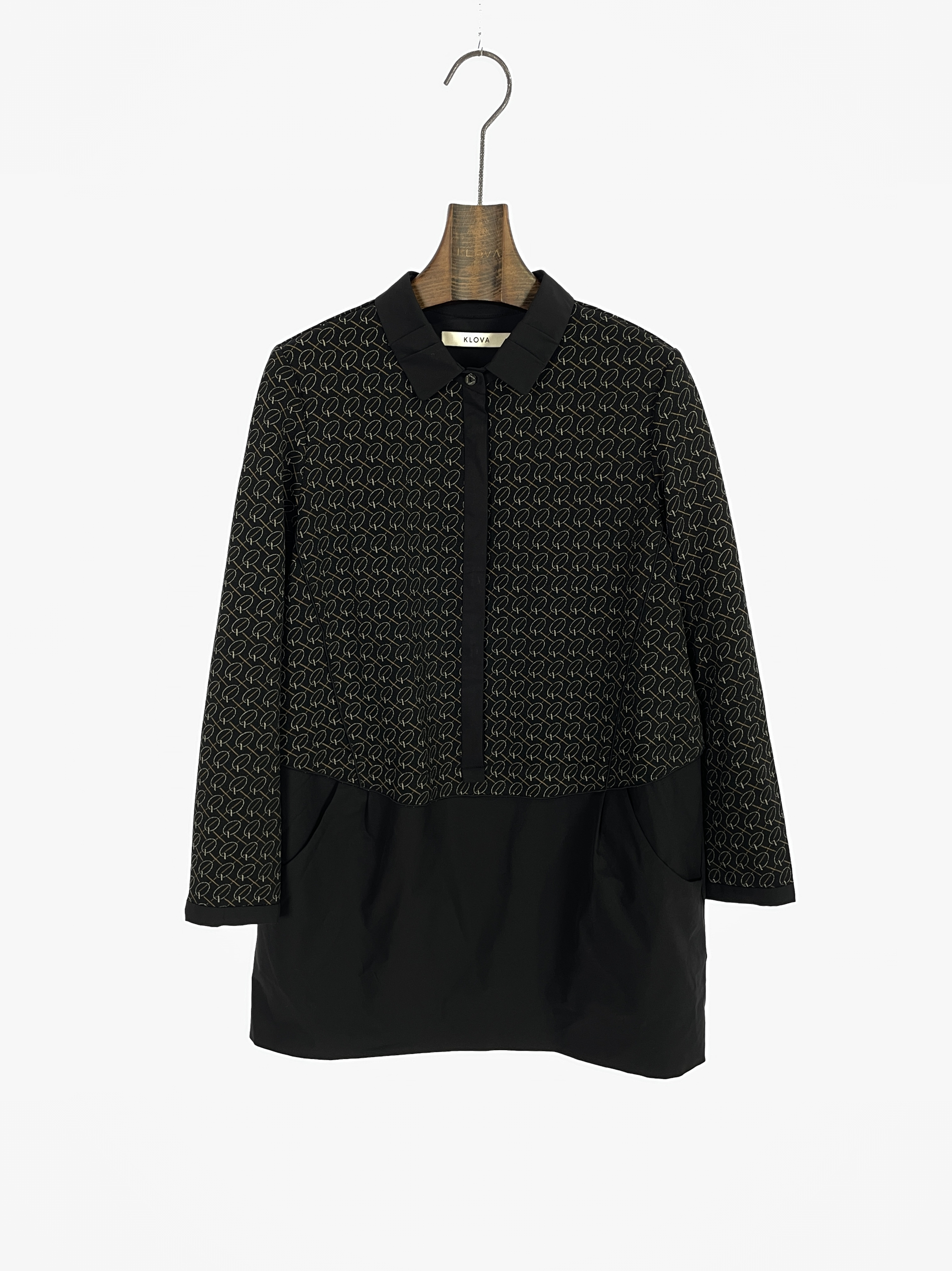 柯罗芭春秋专柜同款黑驼色提花衬衫  CT1283B ￥3890