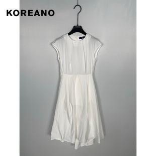 柯利亚诺夏季专柜同款纯白简约圆领系带连衣裙  LW2559 ￥2790