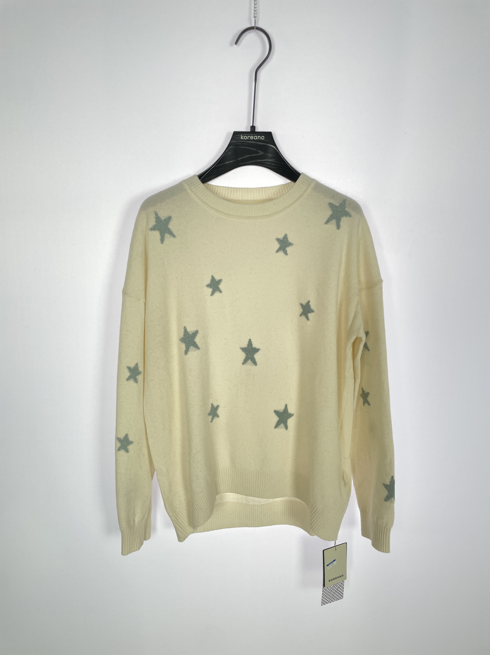 柯利亚诺春秋专柜同款白色星星休闲毛衫  HY9946G ￥2880