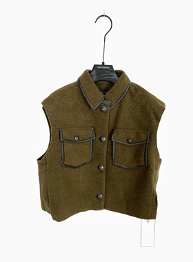 柯利亚诺冬季专柜同款巧克力棕马甲  JY6354 ￥2590