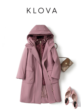 柯罗芭冬季专柜同款深粉长款双层羽绒服  YC4051 ￥8200