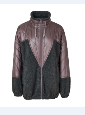 柯利亚诺冬专柜同款灰紫色拼松短款棉服  MS6332(JUN)吊牌4590