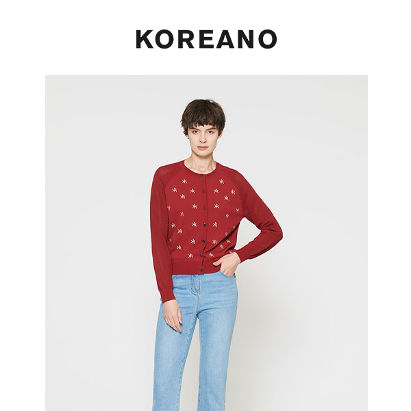 柯利亚诺春秋专柜同款红色小圆领毛衫  ZK9890G ￥2680