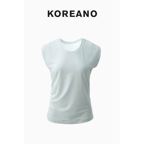 【KOREANO】夏季玉芽白色圆领不对称T恤  TT4795(JUN)
