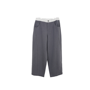 BUN KT5003 ￥1990 暗影灰色撞色腰带大萝卜裤 柯罗芭春秋专柜同款
