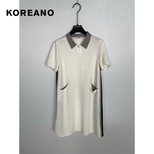 柯利亚诺夏季专柜同款玉石白衬衫领休闲连衣裙  LW0260吊牌价3280