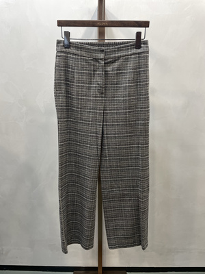 柯罗芭春秋专柜同款灰驼色格纹经典休闲裤  KW4043 ￥4190