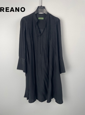 柯利亚诺夏季气质优雅黑色桑蚕丝连衣裙LW5780(EUN)A吊牌价:1790