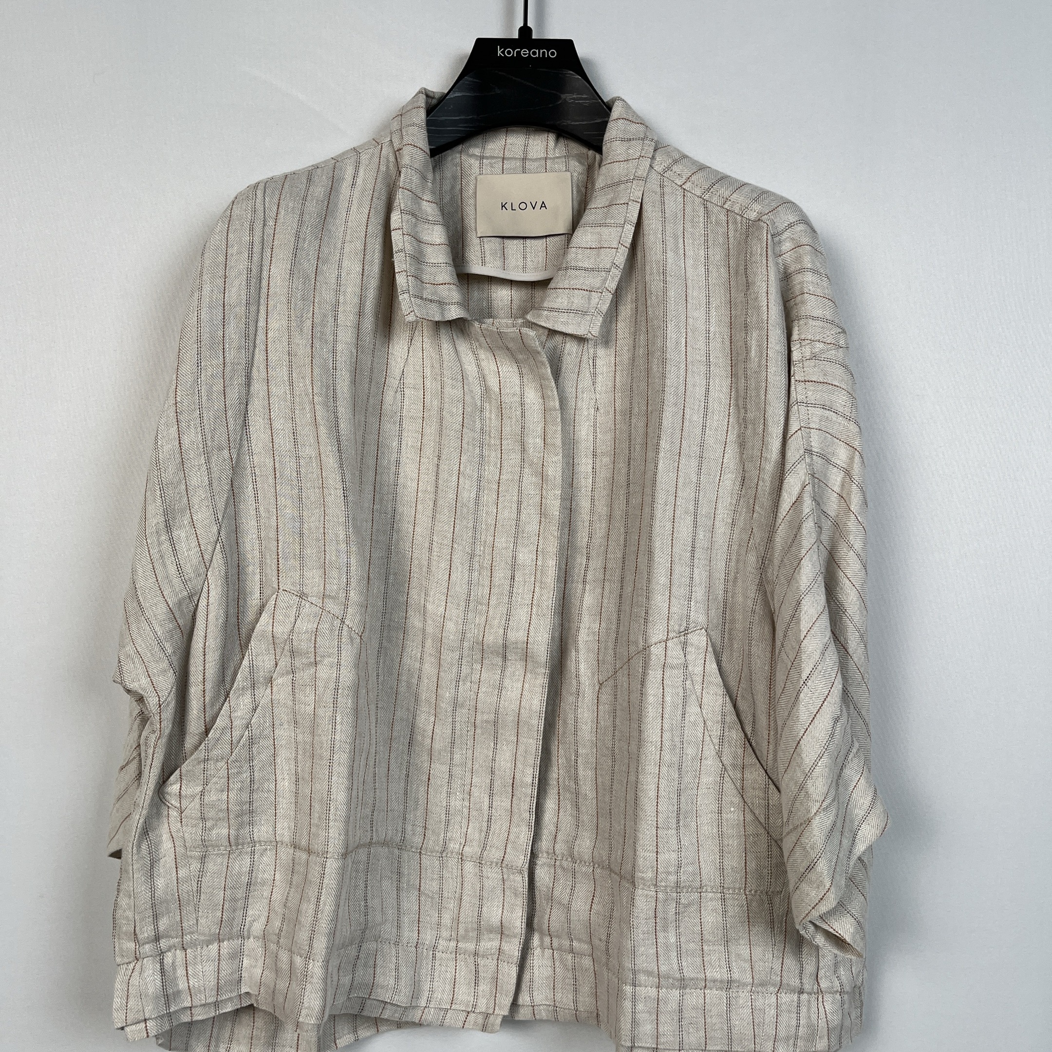 柯罗芭春秋专柜同款燕麦橙条纹T型外套  SW9885 ￥7190