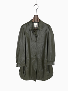 柯罗芭冬季专柜同款时尚橄榄绿廓形皮衣 FP2173G ¥13900