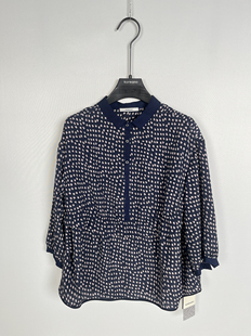 CW5100 粉蓝花小翻领休闲衬衫 ￥2280 专柜同款 柯利亚诺夏季