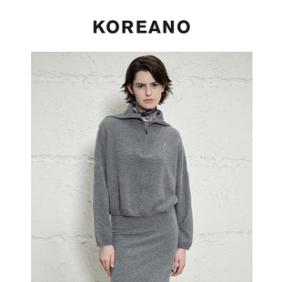 柯利亚诺春秋专柜同款鸽灰羊绒上衣  HY8035G ￥3880