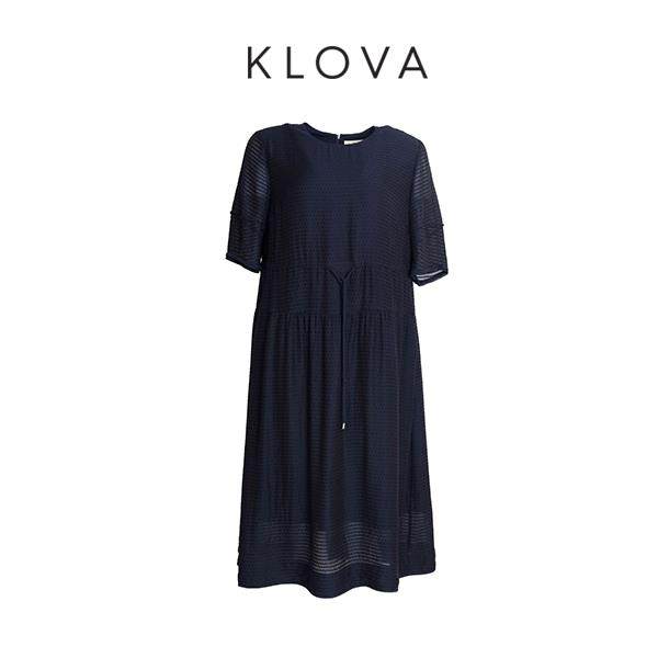 柯罗芭春秋暗夜蓝提花H型连衣裙 【H】 LW9945(UN) ￥3390