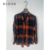 CW1125 柯罗芭春秋专柜同款 驳领半开襟格纹衬衫 ￥2990