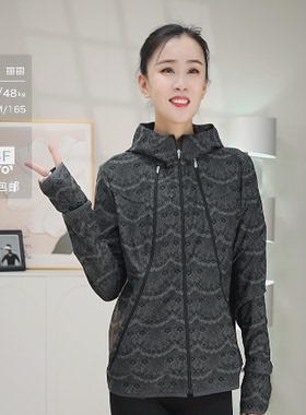 【KLOVA】春秋卡其黑色蕾丝印花修身外套  ST5961(BUN)