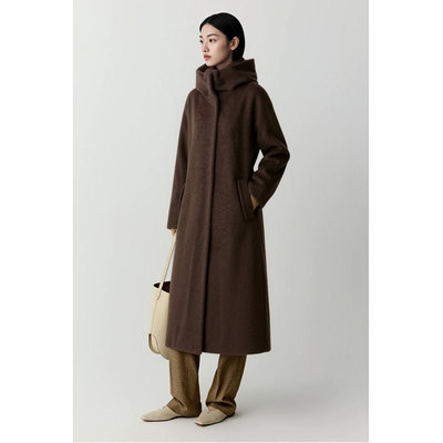 柯罗芭冬季专柜同款茧型兜帽领长款大衣  FY1091(UN) ￥11900
