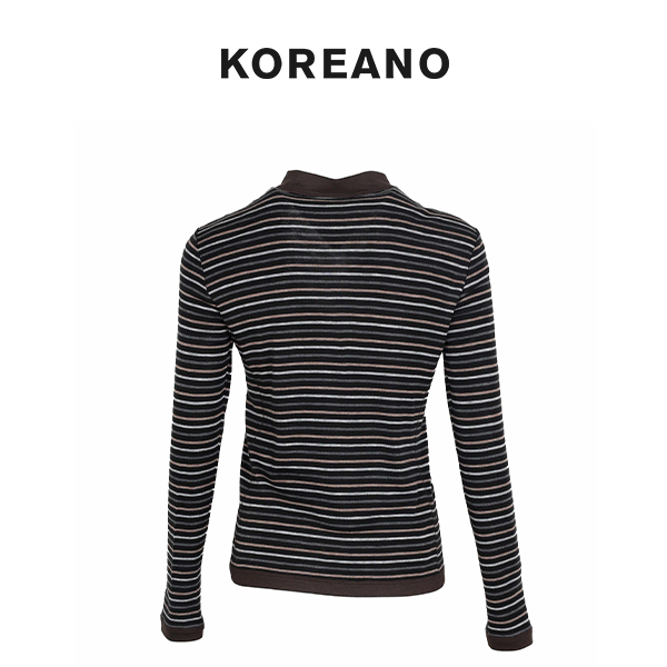 柯利亚诺冬季专柜同款棕黑色条纹上衣 【A】TT6014(AUN) ￥2580