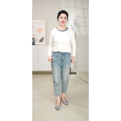 浅蓝色时尚 锥形牛仔裤 KN2317 柯利亚诺春秋专柜同款 SUN G￥2280