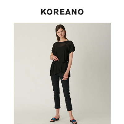 柯利亚诺夏季专柜同款黑色H型休闲毛衫  HT2698BG ￥2680