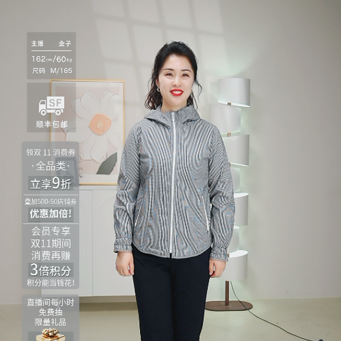 柯利亚诺春秋专柜同款蓝黑白格经典小外套  SW3203(UN) ￥4880