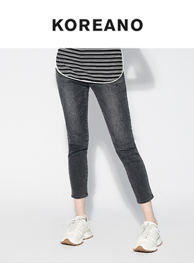 柯利亚诺春秋专柜同款炭灰色直筒牛仔裤  KN5744G ￥1880