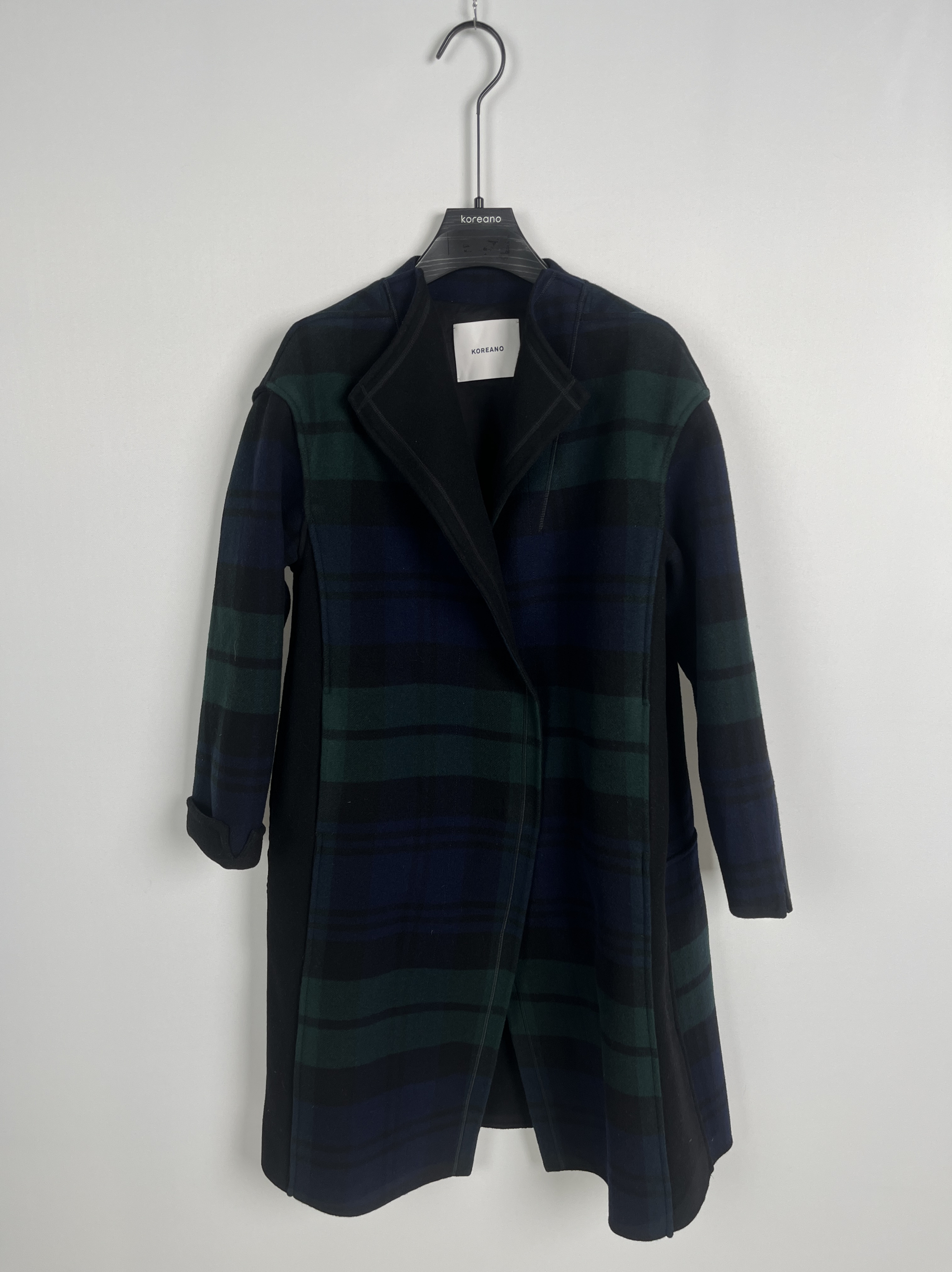 柯利亚诺冬季专柜同款蓝绿格双面呢格型FY4180吊牌10800