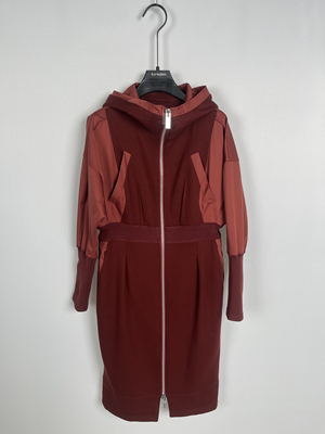 柯利亚诺冬季专柜同款红色时尚连帽拼接连衣裙LY3798(WUN)B 6200