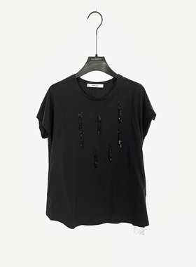 柯利亚诺奥莱专柜正品女T恤 TT1617(UN)黑色 吊牌价:2280