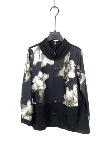柯罗芭春秋专柜同款黑白花假两件T恤  TT1033 ￥3390