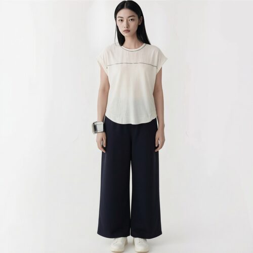 柯利亚诺夏季专柜同款棉质混纺连肩袖小箱型T恤  TT9207 ￥2280