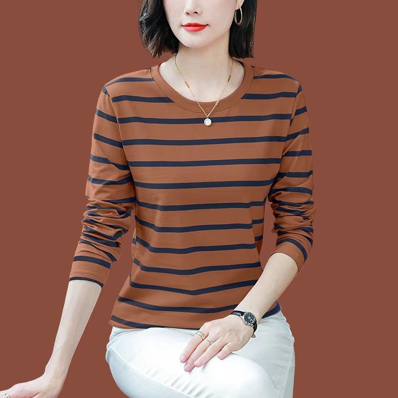 上衣女2025秋装新款爆款纯棉宽松长袖t恤中老年妈妈时尚气质上衣,女装/女士精品,T恤,淘宝优惠券,粉丝福利购,淘宝优惠卷