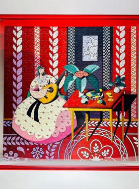 500片丝绒蓝卡拼图《The Lute》生日礼物装饰画拼图送闺蜜