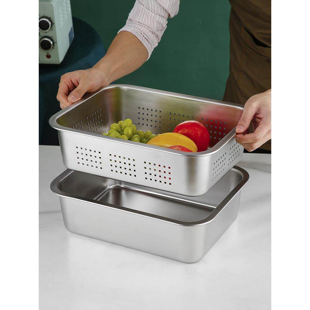 食品级不锈钢套盆家用长方形加深加厚盆子厨房和面沥水洗菜盆揉面,餐饮具,盆,淘宝优惠券,粉丝福利购,淘宝优惠卷