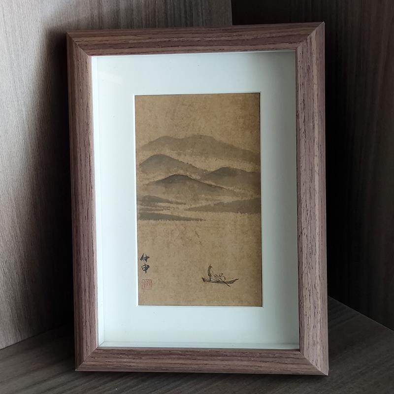 国画摆台郭仲申名家手绘真迹山水禅意挂画桌案摆件礼物中式装饰画