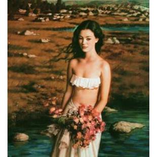 美女人体欧式 1联挂画高档水晶膜 半裸艺术装 饰酒店包间卧室玄关壁