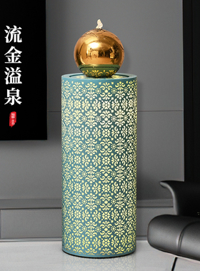 现代简约流水摆件圆n球客厅电视柜落地喷泉循环水高档招财居家饰