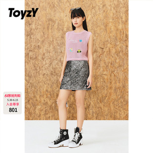 ToyzY粉色镂空手钩刺绣针织背心女夏季度假风外穿ZC35306130