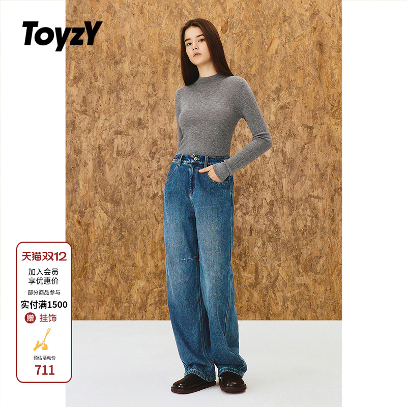 ToyzY 羊毛羊绒衫女半高领内搭打底上衣2025冬季新款ZC35560320