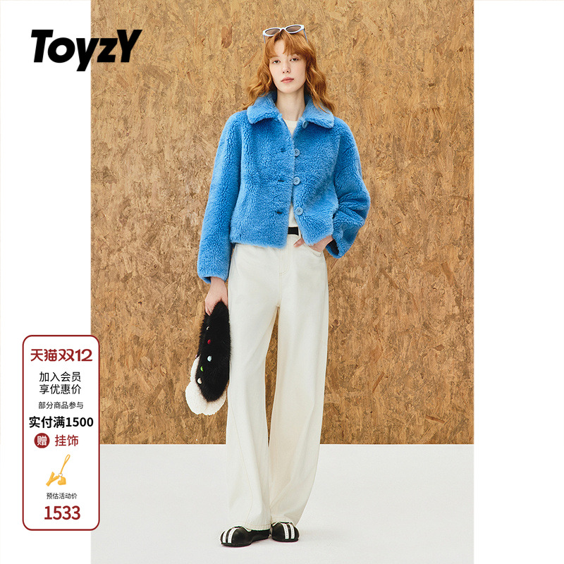 ToyzY多巴胺羊羔毛绒短外套女100羊毛2025冬季新款ZC35510300