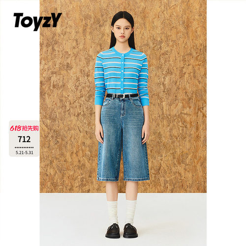 ToyzY牛仔中裤2026春季新款中腰棉质七分牛仔裤女裤ZC36120670