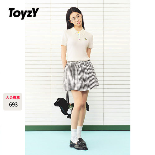 ToyzY醋酸天丝短袖针织衫2026夏季新款彩色纽扣女上衣ZC36206480