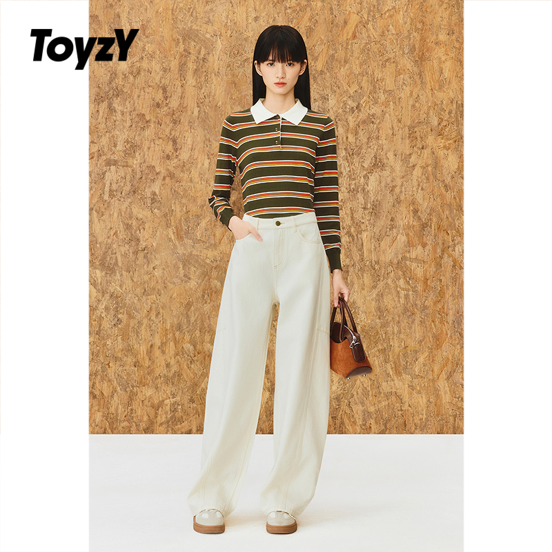 ToyzY2025秋季新款经典宽松茧型牛仔裤女裤ZC35320280